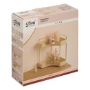 5Five Étagère d'angle Alba 2 niveaux plastique blanc métal doré 29,3 cm