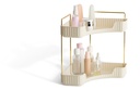 5Five Étagère d'angle Alba 2 niveaux plastique blanc métal doré 29,3 cm
