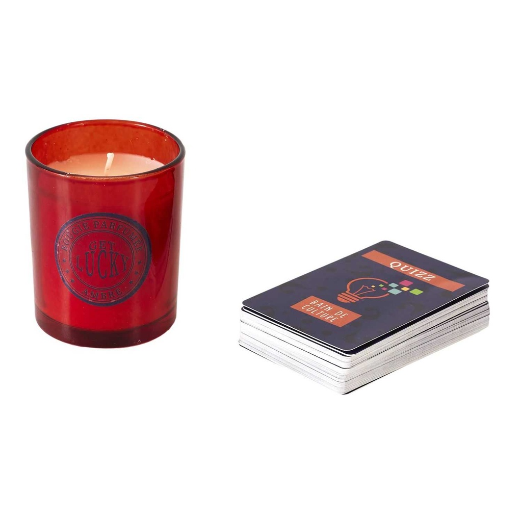 BOUGIE PARFUMEE ET CARTE QUIZZ CULTURE M12
