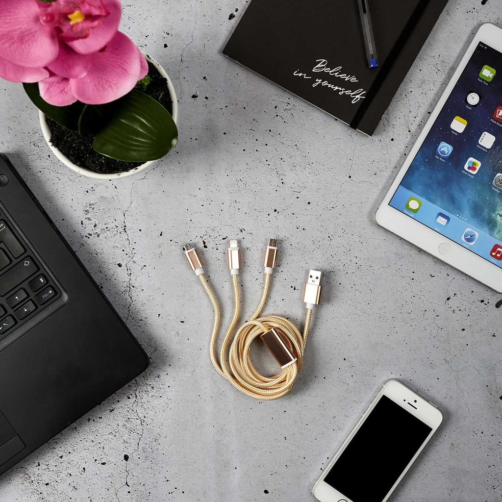 CABLE CHARGE TYPE C MICRO USB 3EN1 M24