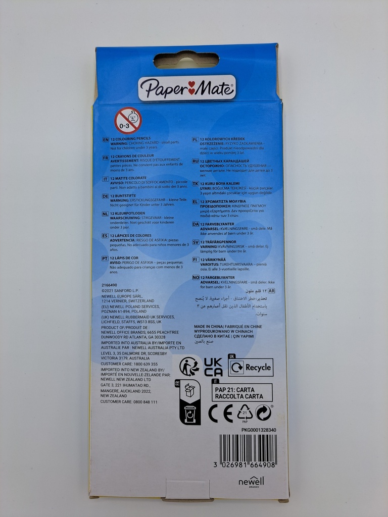 PAPER MATE 12 CRAYONS DE COUL