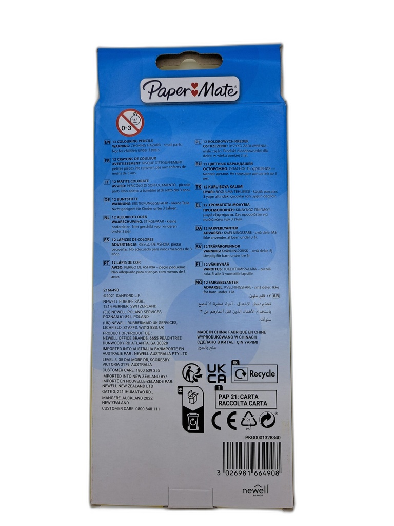 PAPER MATE 12 CRAYONS DE COUL