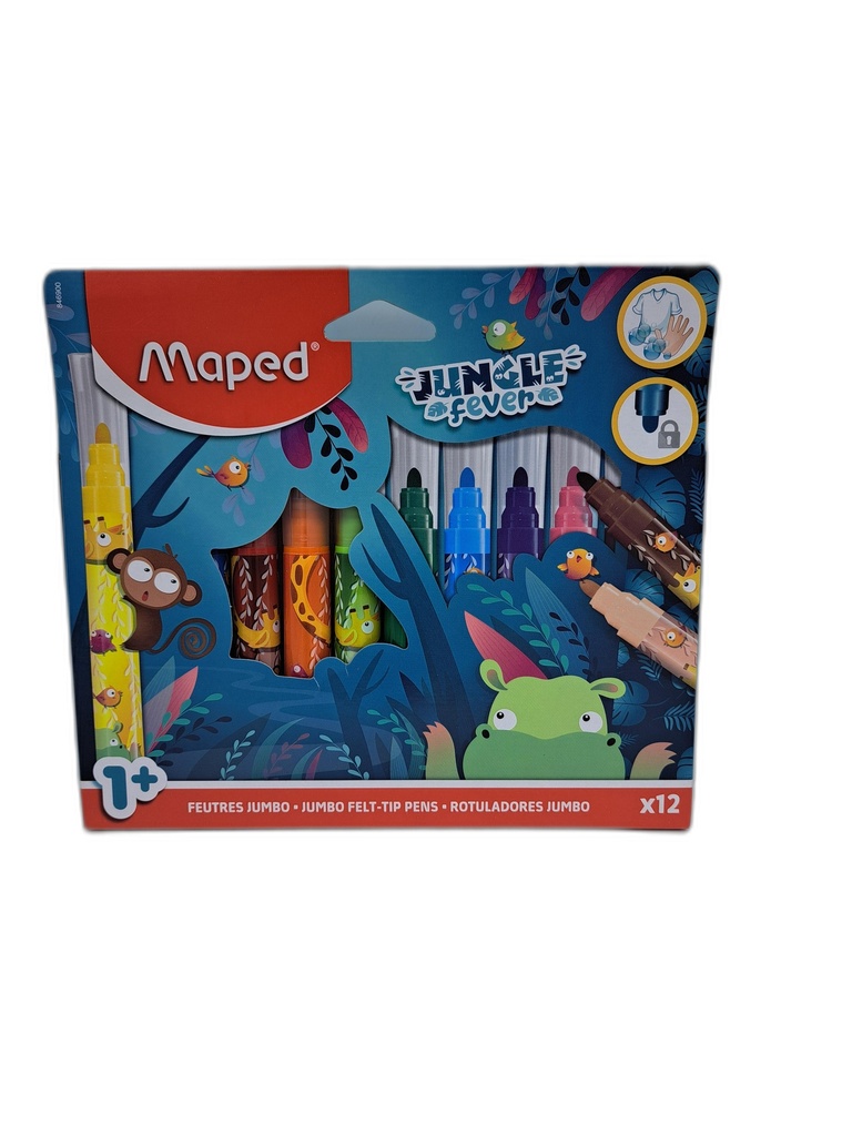 12 FEUTRES MAPED JUNGLE FEVER