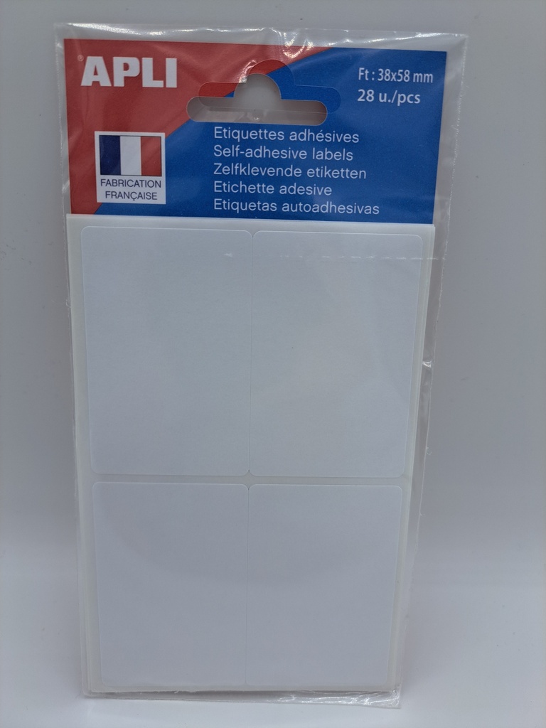 APLI ETIQUETTE BLANCHE 38X58MM