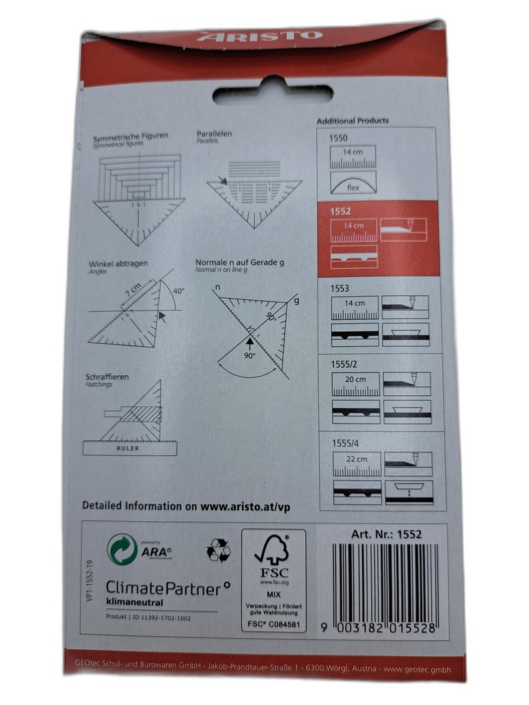EQUERRE GEO ARISTO 16CM