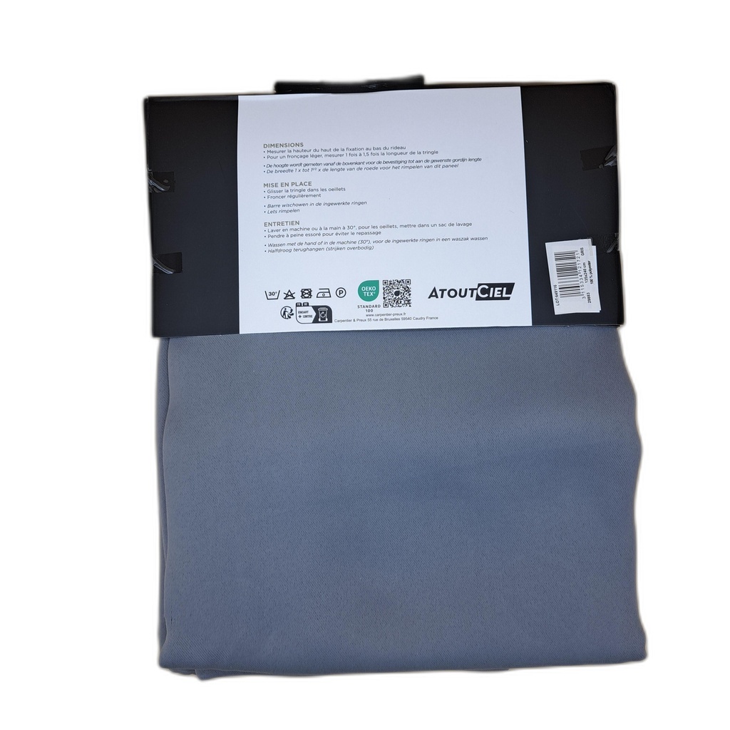 RIDEAU OCCULTANT 135x240CM - GRIS