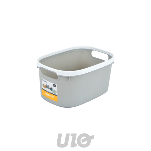 PANIERE BICOLORE PLASTIQUE 3L 24,5x17xH.12CM GRIS