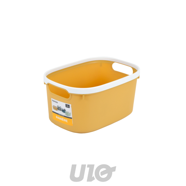 PANIERE BICOLORE PLASTIQUE 3L 24,5x17xH.12CM OCRE