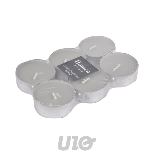 SET DE 6 BOUGIES MAXI CHAUFFE-PLAT ESSENTIEL PARFUM MUSC