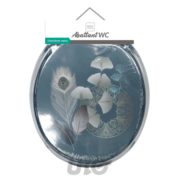 ABATT. WC CHARNIERES PLASTIQUE 37 x 47 CM MDF IMPRIME GINKOBLUE