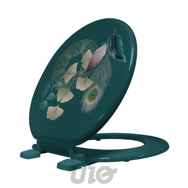 ABATT. WC CHARNIERES PLASTIQUE 37 x 47 CM MDF IMPRIME GINKOBLUE