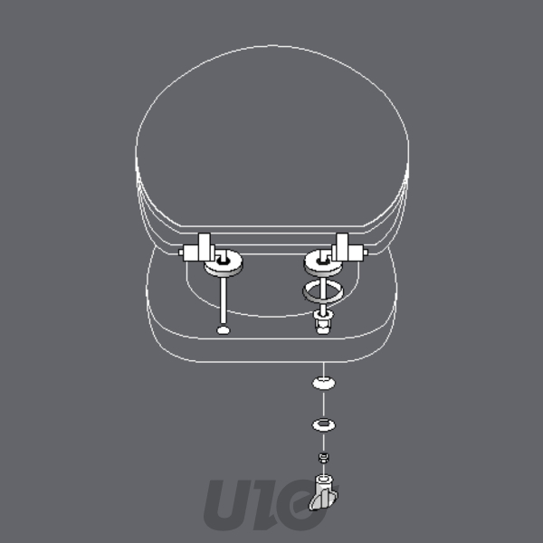 ABATTANT WC CHARNIERES METAL 18 POUCES MDF IMPRIME KELLY BLANC