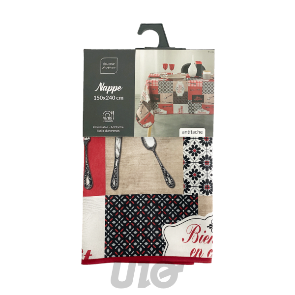 NAPPE RECTANGLE 150 x 240 CM POLYESTER IMPRIME BRUNCH