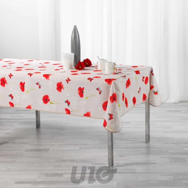 NAPPE RECTANGLE 150 x 240 CM POLYESTER IMPRIME SWEET POPPY
