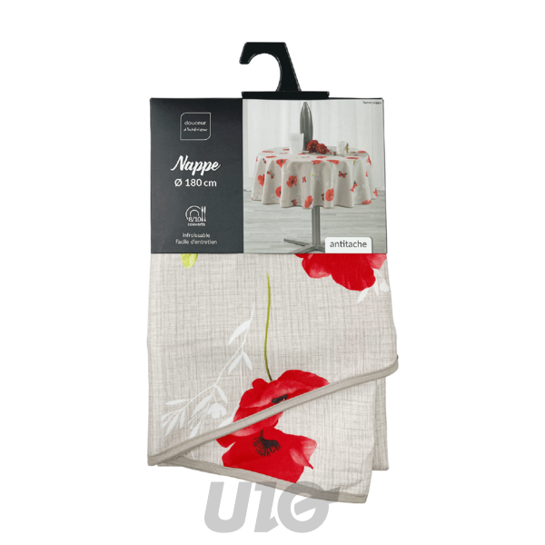 NAPPE RONDE (0) 180 CM POLYESTER IMPRIME SWEET POPPY