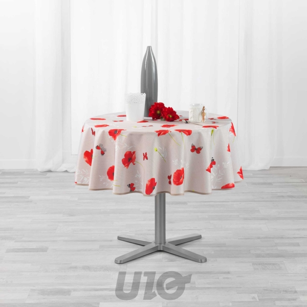 NAPPE RONDE (0) 180 CM POLYESTER IMPRIME SWEET POPPY