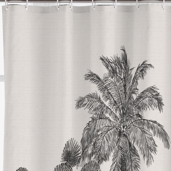 RIDEAU DE DOUCHE AVEC CROCHETS 180 x 200 CM POLYESTER IMPRIME COCOTY DES. PLACE
