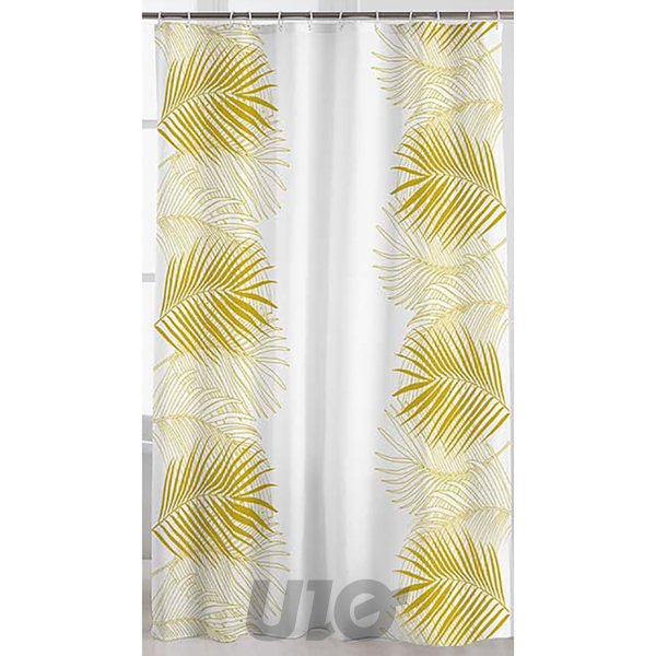 RIDEAU DE DOUCHE AVEC CROCHETS 180 x 200 CM POLYESTER IMPRIME ORBELLA BLANC