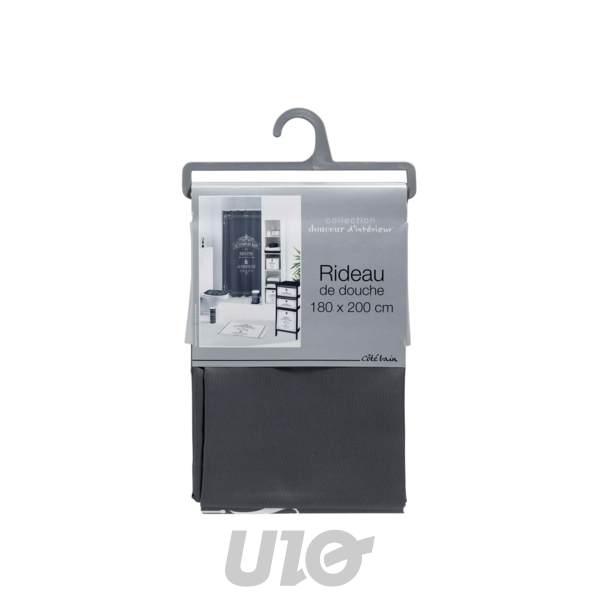 RIDEAU DE DOUCHE AVEC CROCHETS 180 x 200 CM POLYESTER IMPRIME VINTAGE DES. PLACE