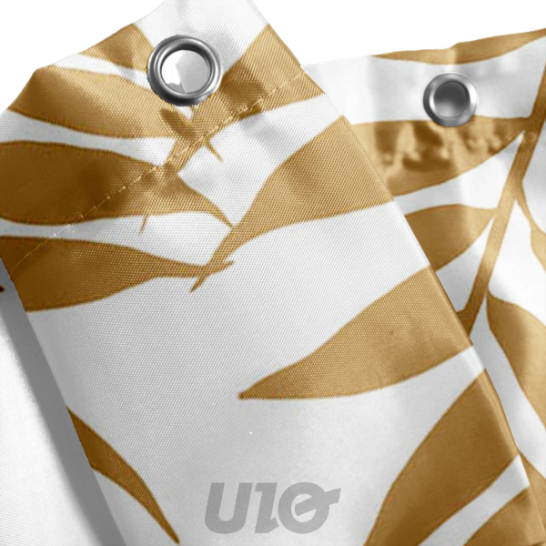 RIDEAU DE DOUCHE+CROCHETS 180 x 200 CM POLYESTER IMPRIME KELLY BLANC DES. PLACE