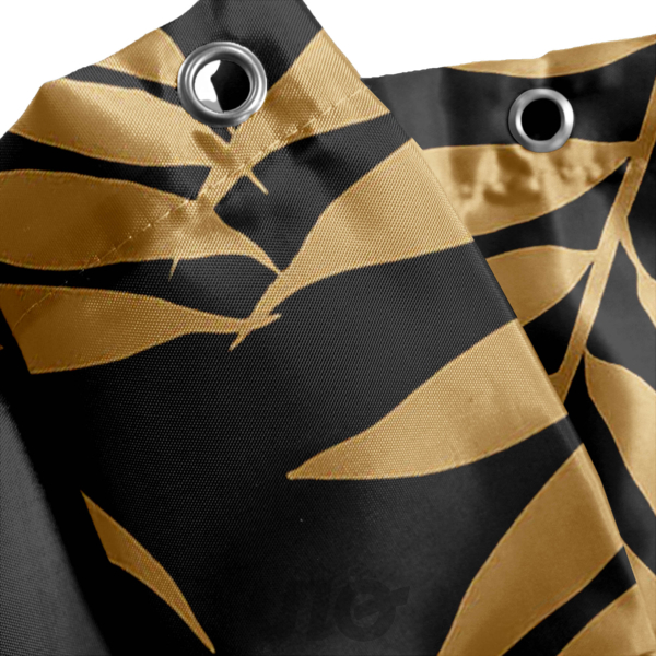 RIDEAU DE DOUCHE+CROCHETS 180 x 200 CM POLYESTER IMPRIME KELLY NOIR DES. PLACE