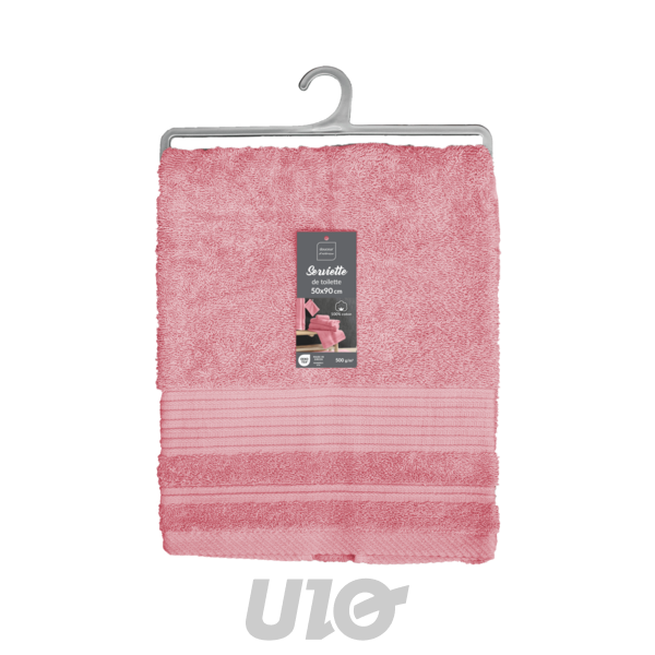 SERVIETTE DE TOILETTE 50 x 90 CM EPONGE UNIE TENDRESSE BOIS DE ROSE