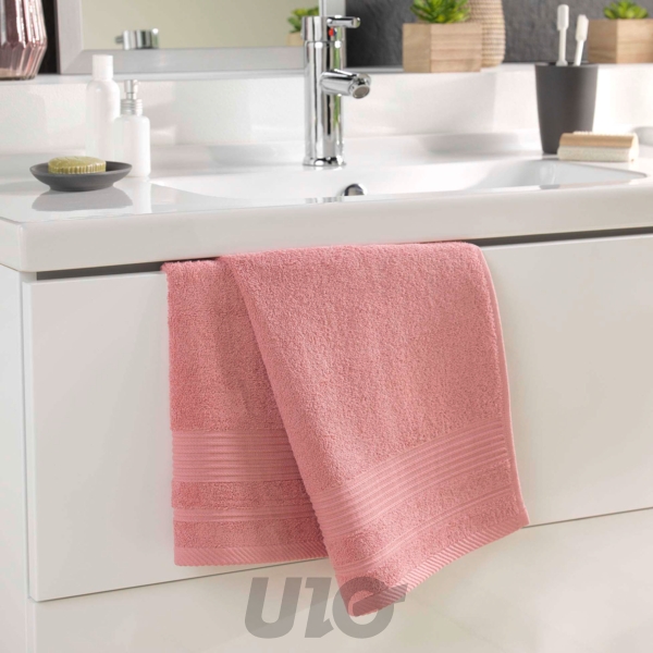 SERVIETTE DE TOILETTE 50 x 90 CM EPONGE UNIE TENDRESSE BOIS DE ROSE