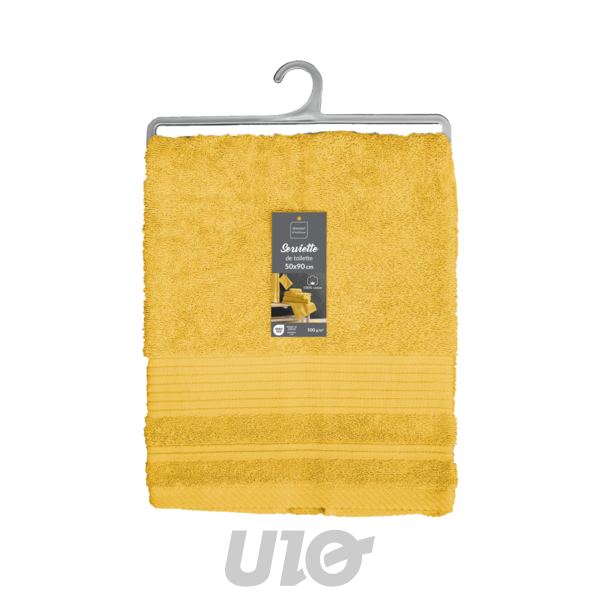 SERVIETTE DE TOILETTE 50 x 90 CM EPONGE UNIE TENDRESSE MIMOSA