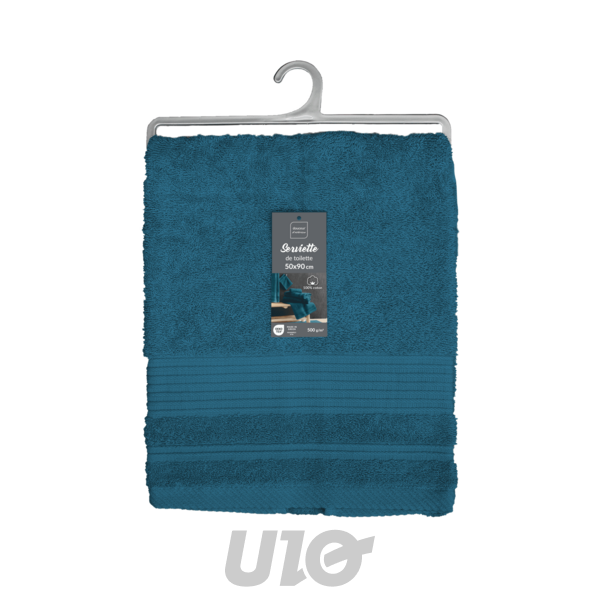 SERVIETTE DE TOILETTE 50 x 90 CM EPONGE UNIE TENDRESSE SAPHIR