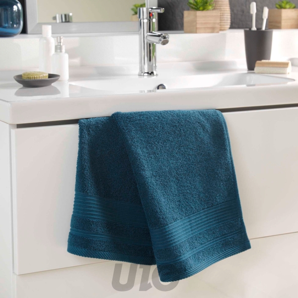 SERVIETTE DE TOILETTE 50 x 90 CM EPONGE UNIE TENDRESSE SAPHIR