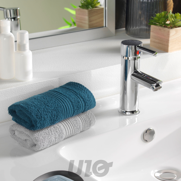 SERVIETTE INVITE 30 x 50 CM EPONGE UNIE TENDRESSE SAPHIR