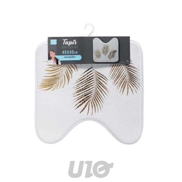 TAPIS CONTOUR WC 45 x 45 CM MICROFIBRE IMPRIMEE ORBELLA BLANC DES. PLACE