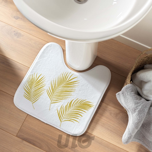 TAPIS CONTOUR WC 45 x 45 CM MICROFIBRE IMPRIMEE ORBELLA BLANC DES. PLACE