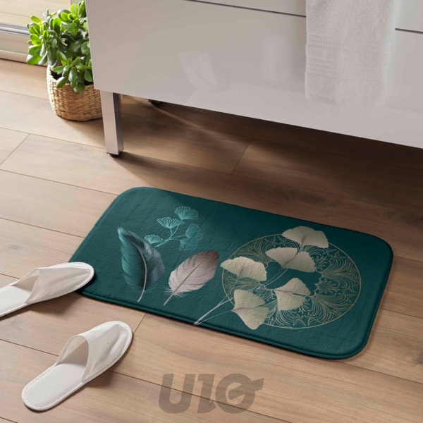 TAPIS DE BAIN 45 x 75 CM MICROFIBRE IMPRIMEE GINKOBLUE DES. PLACE