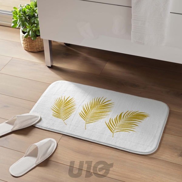 TAPIS DE BAIN 45 x 75 CM MICROFIBRE IMPRIMEE ORBELLA BLANC DES. PLACE