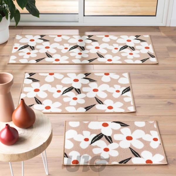 TAPIS RECTANGLE 40 x 60 CM IMPRIME DARCY NATUREL