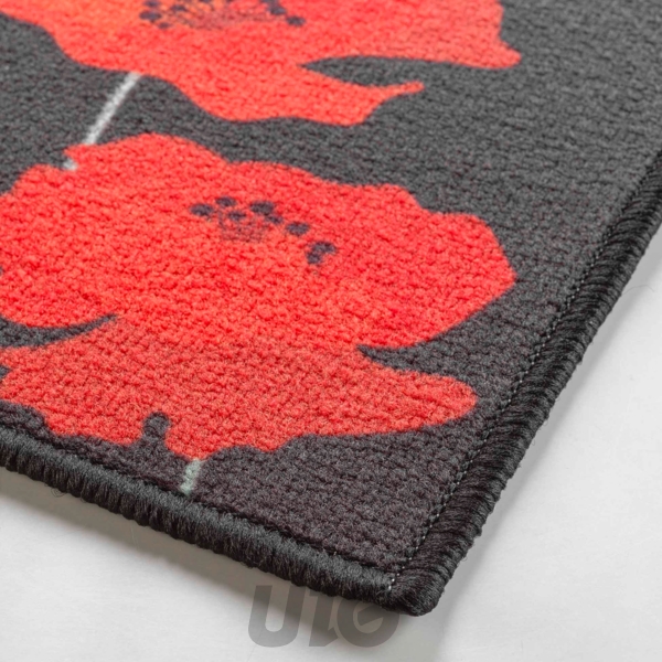 TAPIS RECTANGLE 50 x 120 CM IMPRIME DIGITAL COQUELICOTS