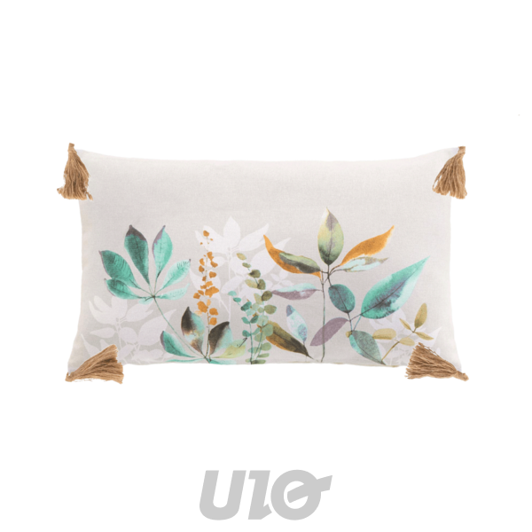 COUSSIN DEHOUS. COMPR. POMPONS 30 x 50 CM COTON/POLYESTER IMP. DILARIS DES PLACE