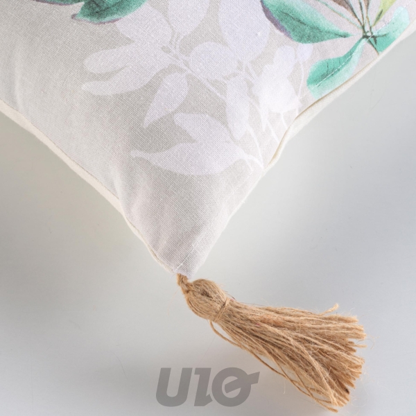 COUSSIN DEHOUS. COMPR. POMPONS 30 x 50 CM COTON/POLYESTER IMP. DILARIS DES PLACE