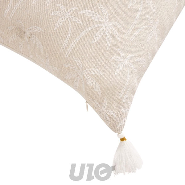 COUSSIN DEHOUS. COMPR. POMPONS 45 x 45 CM POLYCOTON IMPRIME SAHARIS