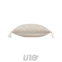 COUSSIN DEHOUS. COMPR. POMPONS 45 x 45 CM POLYCOTON IMPRIME SAHARIS
