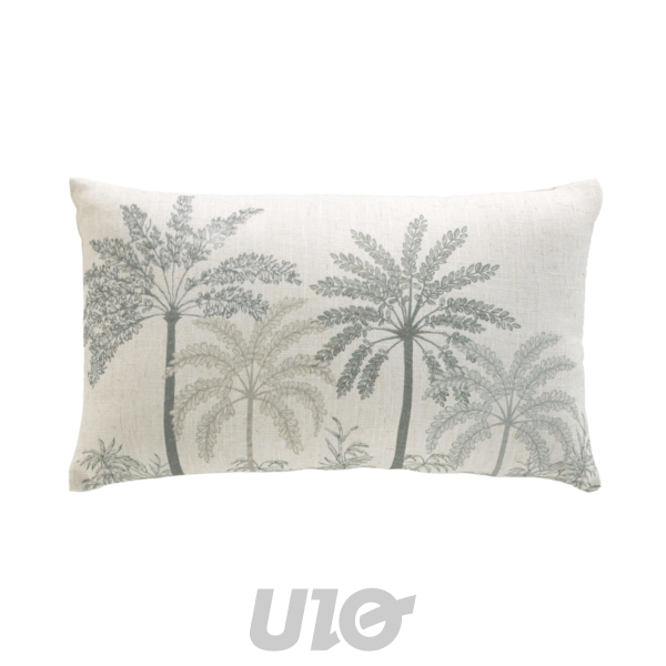 COUSSIN DEHOUSSABLE COMPRESSE 30 x 50 CM POLYESTER/LIN IMP PALMEA VERT DES PLACE