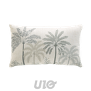 COUSSIN DEHOUSSABLE COMPRESSE 30 x 50 CM POLYESTER/LIN IMP PALMEA VERT DES PLACE