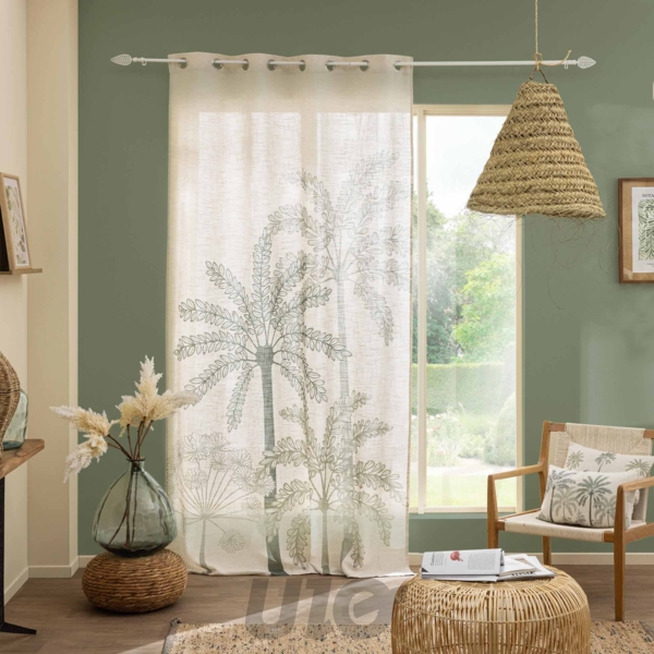 COUSSIN DEHOUSSABLE COMPRESSE 30 x 50 CM POLYESTER/LIN IMP PALMEA VERT DES PLACE