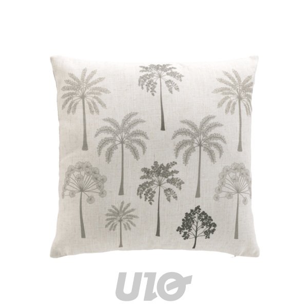 COUSSIN DEHOUSSABLE COMPRESSE 45 x 45 CM POLYESTER/LIN IMP PALMEA VERT DES PLACE