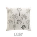 COUSSIN DEHOUSSABLE COMPRESSE 45 x 45 CM POLYESTER/LIN IMP PALMEA VERT DES PLACE