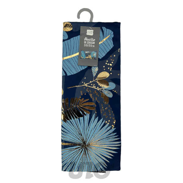 HOUSSE DE COUSSIN +ENCART 30 x 50 CM VELOURS IMPRIME OR PRUSSEOR DES. PLACE