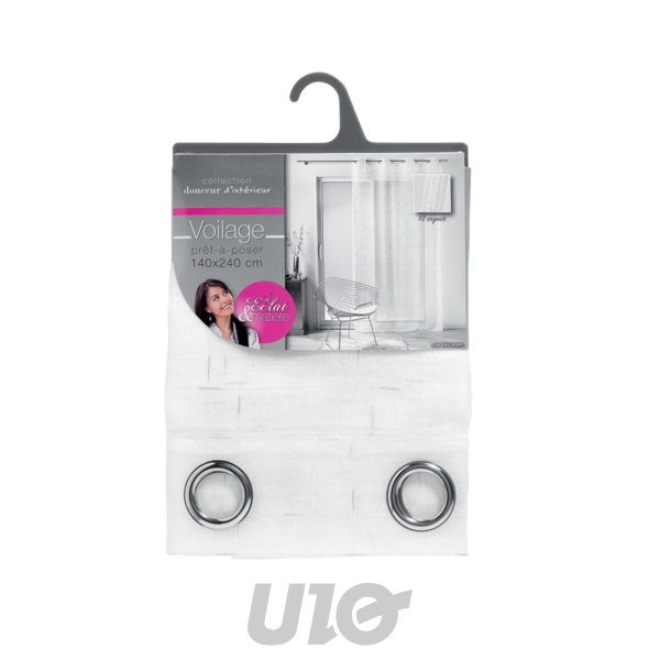 PANNEAU A OEILLETS 140 x 240 CM LUMINETTE FILS METALLISES DIXIE BLANC/ARGENT