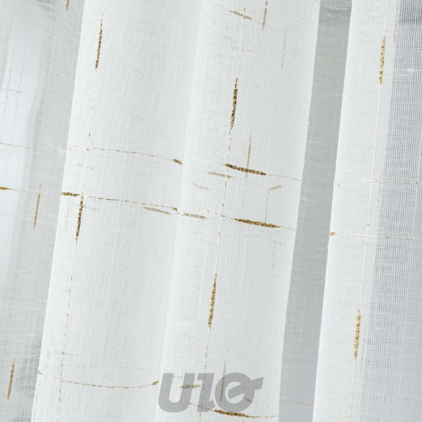 PANNEAU A OEILLETS 140 x 240 CM LUMINETTE FILS METALLISES DIXIE BLANC/OR