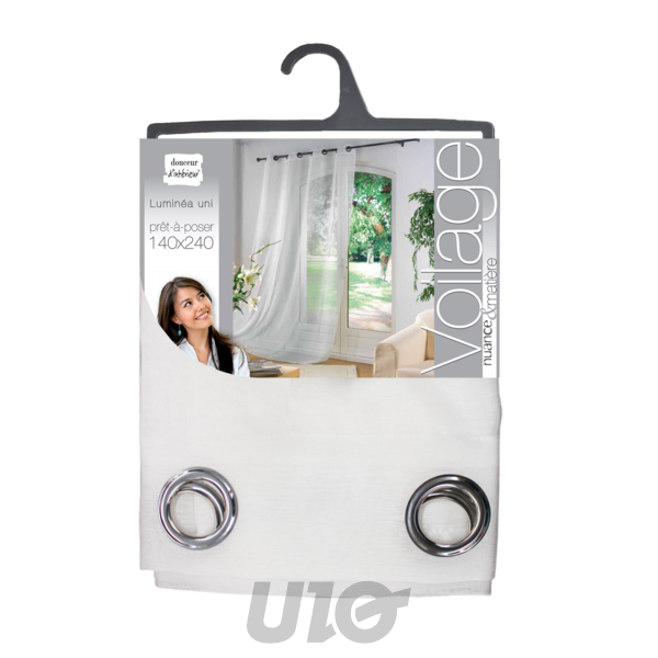 PANNEAU A OEILLETS 140 x 240 CM LUMINETTE UNIE LUMINEA BLANC